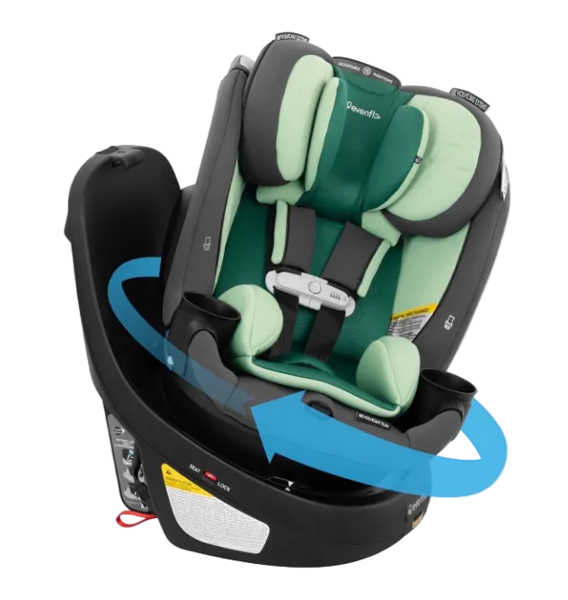 Evenflo Revolve 360 Slim 2-in-1 Rotational Car Seat With SensorSafe, 2025, Peridot Green