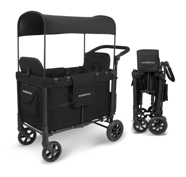 Wonderfold W2 Multifunctional Double Stroller Wagon, Black, 2026, Original Model