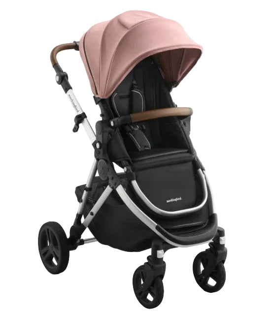 Mockingbird Single to Double 3.0 Stroller, 2025, Silver with Penny Leather, Rose