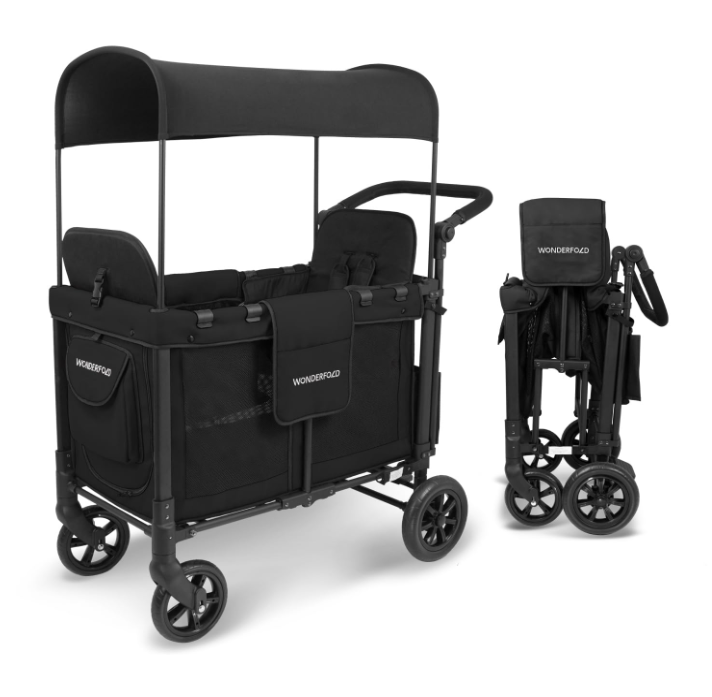 Wonderfold W2 Multifunctional Double Stroller Wagon, Black, 2025, Original Model