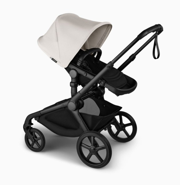 Bugaboo Kangaroo Complete Stroller + Bassinet Bundle, 2025, Black Frame, Midnight Black, Misty White