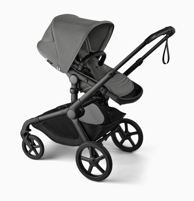 Bugaboo Kangaroo Complete Stroller + Bassinet Bundle, 2025, Black Frame, Moon Grey, Moon Grey
