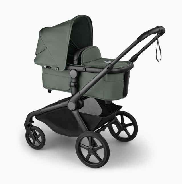 Bugaboo Kangaroo Complete Stroller + Bassinet Bundle, 2025, Black Frame, Forest Green, Forest Green