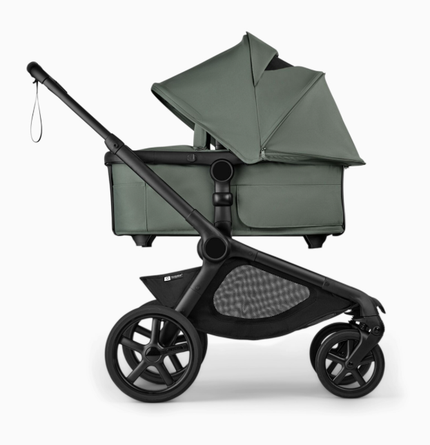 Bugaboo Kangaroo Complete Stroller + Bassinet Bundle, 2025, Black Frame, Forest Green, Forest Green