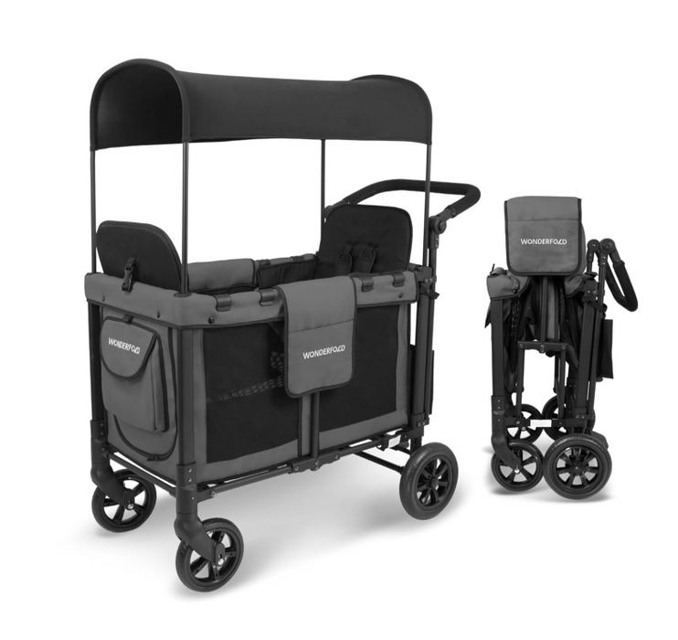 Wonderfold W2 Multifunctional Double Stroller Wagon, Charcoal Gray, 2025, Original Model