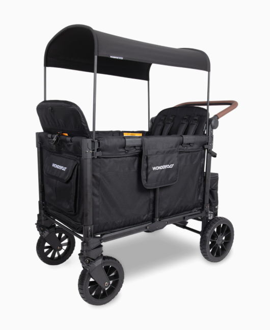 Wonderfold W4 Luxe Pro Stroller Wagon, 2024, Jet Black