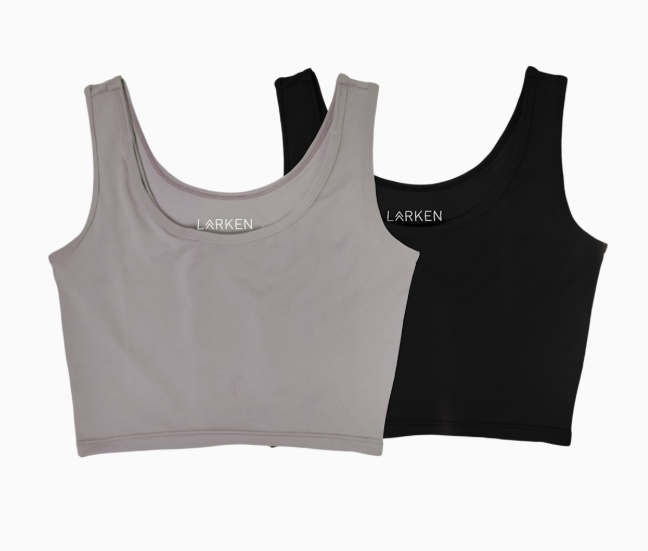 Larken The Larken X Nursing Bra, Large, 2 pack, Black/ Stone