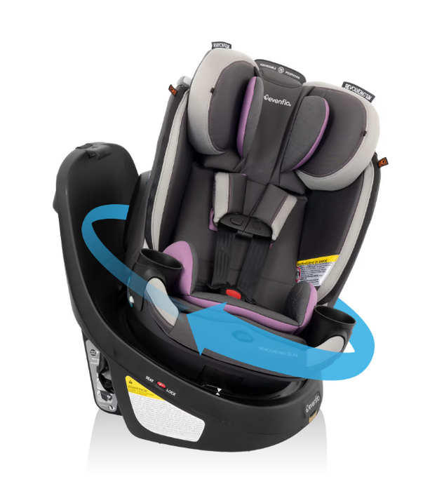 Evenflo Revolve 360 Slim 2-in-1 Rotational Car Seat Without SensorSafe, 2025, Sutton Purple
