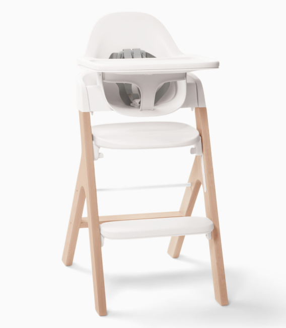 Shop Mockingbird High Chair, Natural Beech, White at GoodBuy Gear