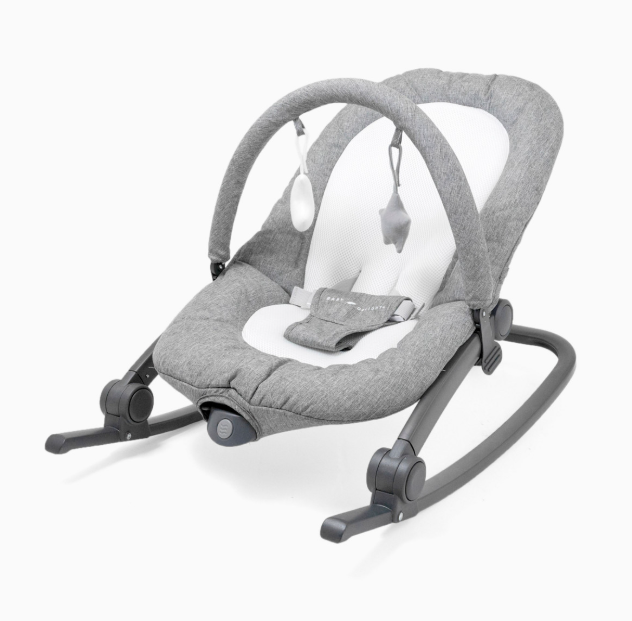 Shop Baby Delight Go With Me Aura Deluxe Portable Rocker & Bouncer, Quilted Charcoal Tweed at GoodBuy Gear