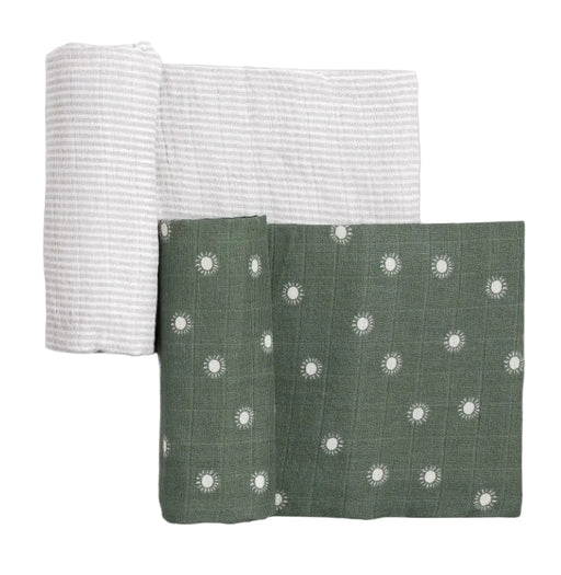 Shop Little Unicorn Cotton Muslin Swaddles 2-Pack, Sage Suns at GoodBuy Gear