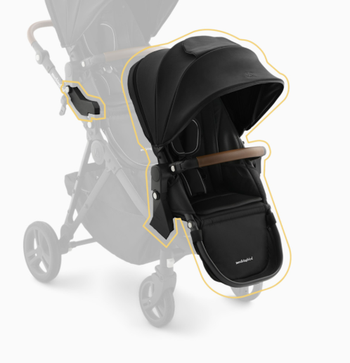 Shop Mockingbird 2nd Seat Kit 3.0, Charcoal with Penny Leather, Solid Black at GoodBuy Gear