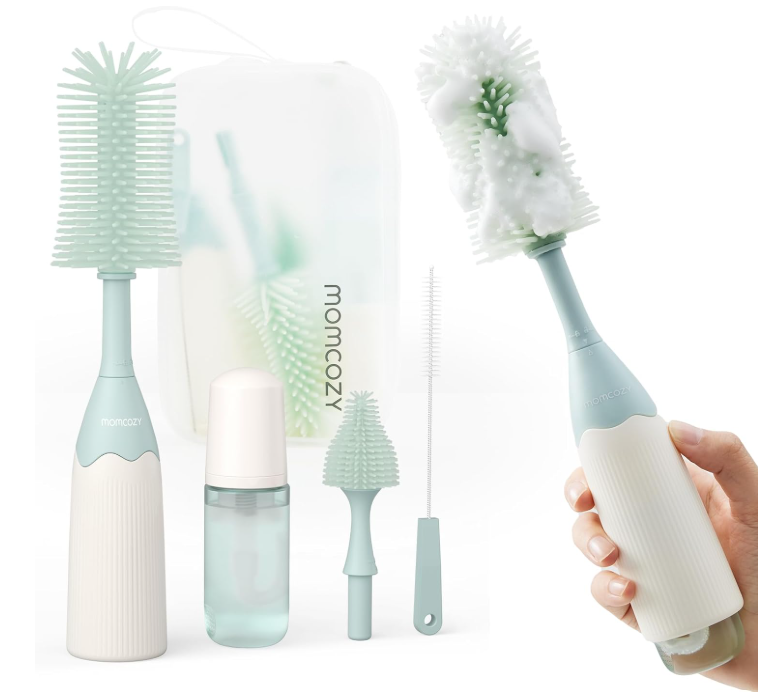 Momcozy Bottle Brush Set, Green, Press Bubble Style