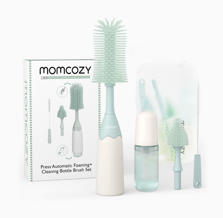 Momcozy Bottle Brush Set, Green, Press Bubble Style