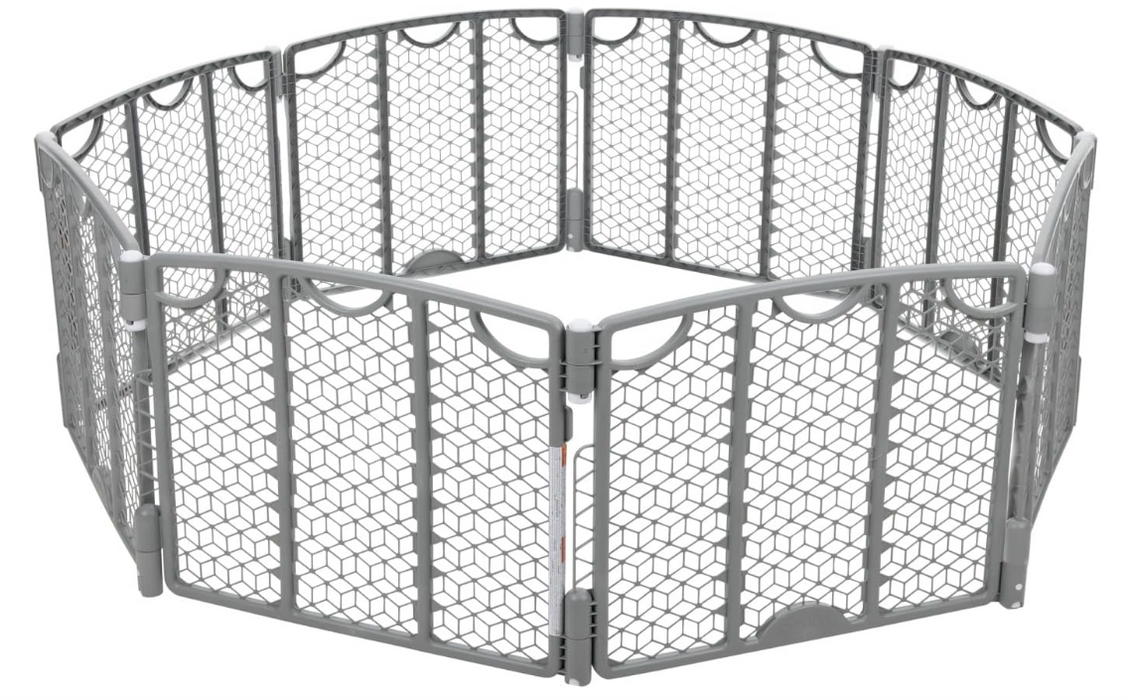 Evenflo Versatile Play Space Adjustable Play Area, 8 Panel, Cool Gray