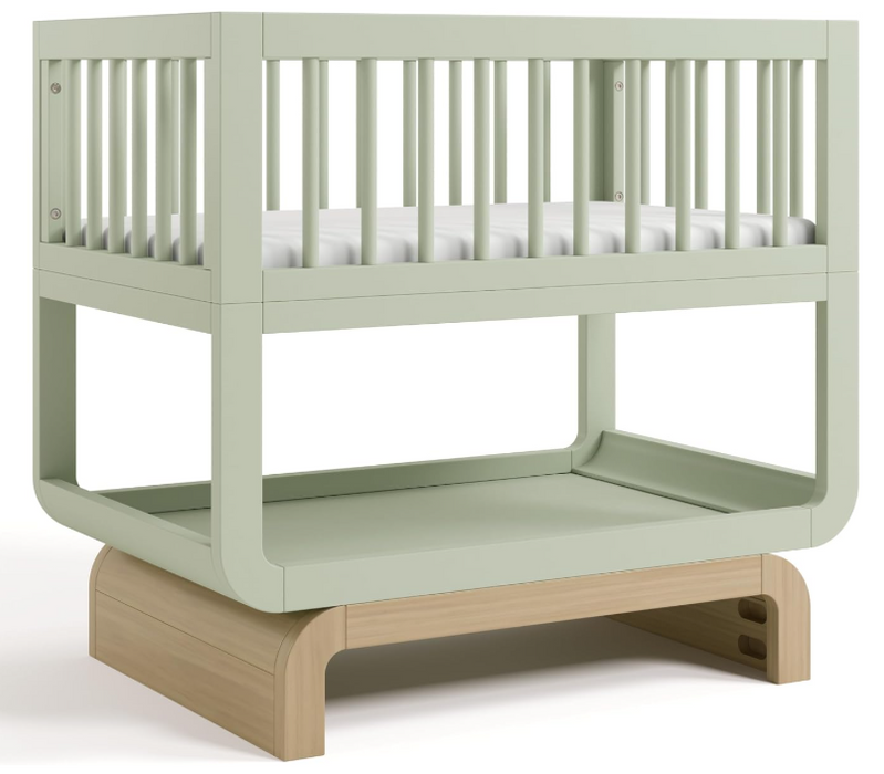 Shop Storkcraft Santorini Deluxe 3-in-1 Convertible Bassinet, Sage and Driftwood at GoodBuy Gear