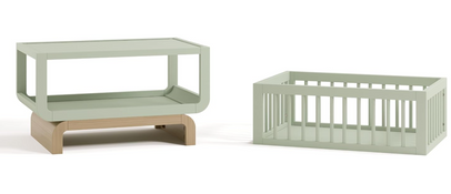 Shop Storkcraft Santorini Deluxe 3-in-1 Convertible Bassinet, Sage and Driftwood at GoodBuy Gear