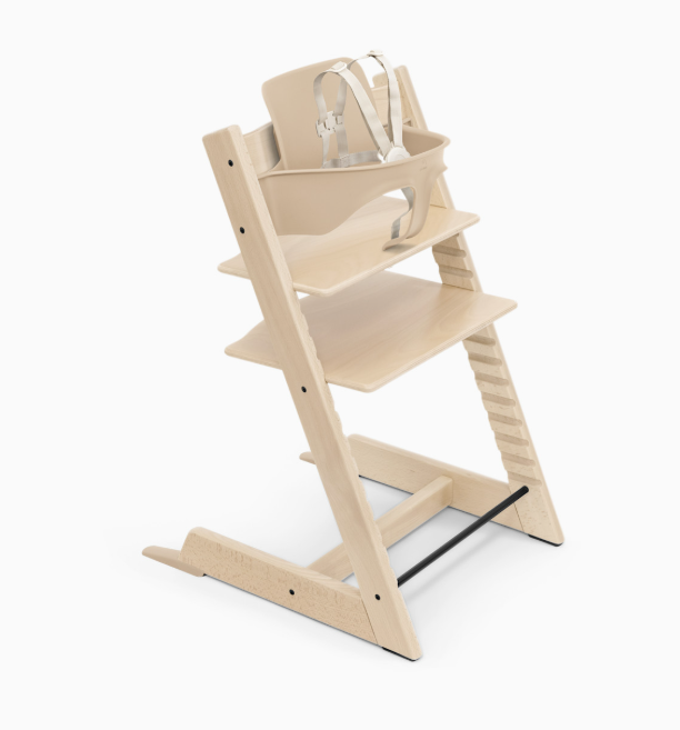 Shop Stokke Tripp Trapp High Chair² with Newborn Set, Grey, Natural, Natural with Beige Harness at GoodBuy Gear