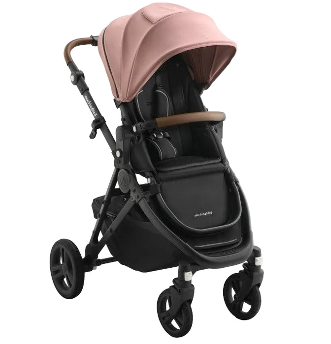 Mockingbird Single 3.0 Stroller, 2026, Charcoal with Penny Leather, Rose
