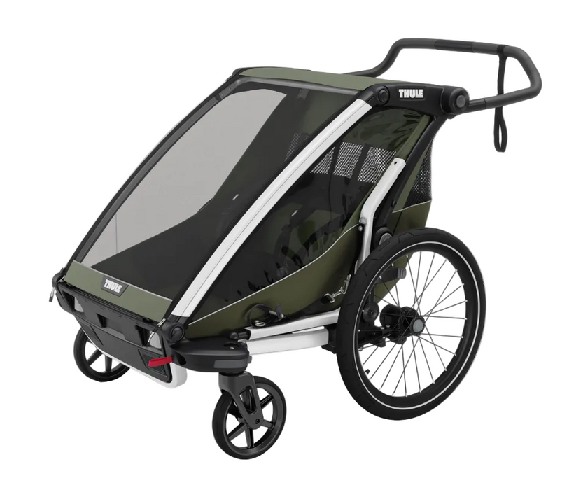 Shop Thule Chariot Lite Bike Trailer Stroller 2 Seat, 2021, Vintage Green at GoodBuy Gear