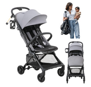 Shop BabbleRoo Hoplite Compact Stroller, Charcoal Gray at GoodBuy Gear