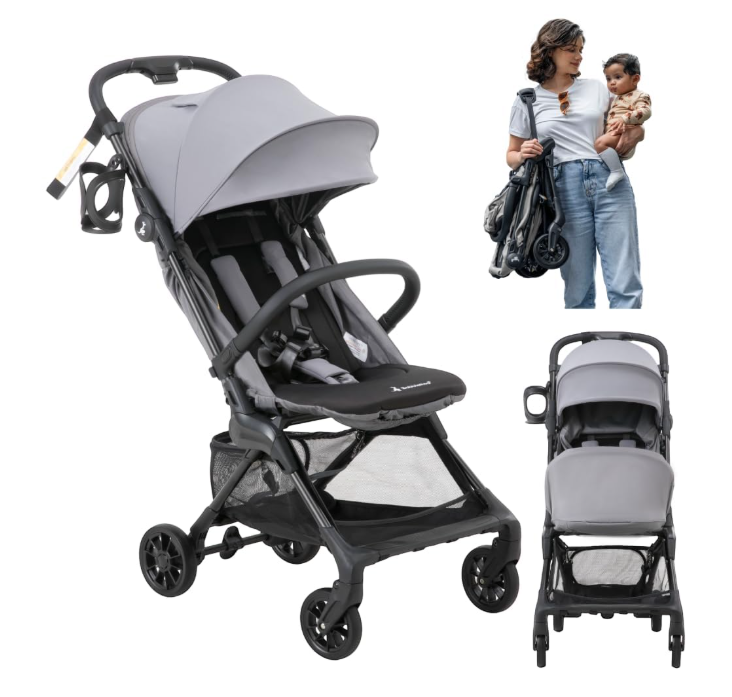 Shop BabbleRoo Hoplite Compact Stroller, Charcoal Gray at GoodBuy Gear