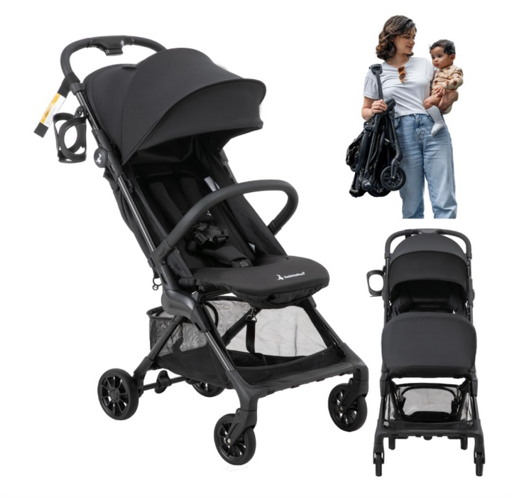 BabbleRoo Hoplite Compact Stroller, Jet Black