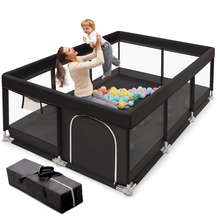 Babyeap Baby Playpen Large Play Yard Fence for Toddlers, Black, 71"x50"