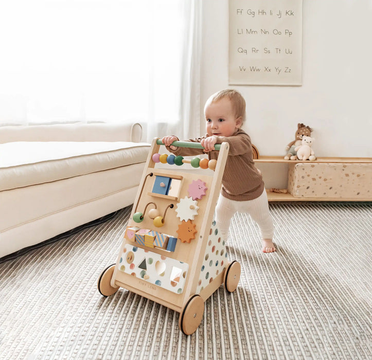 Shop Tiny Land, Natural Wooden Baby Walker at GoodBuy Gear