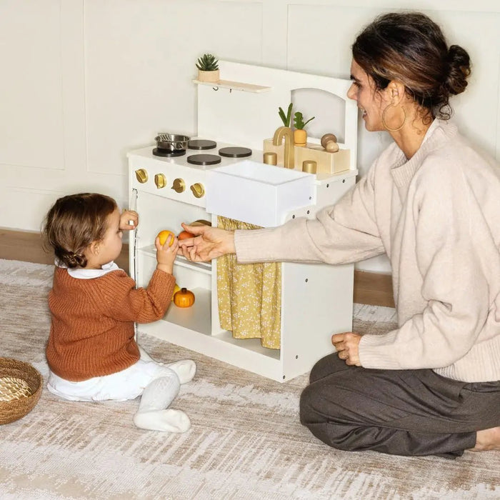 Shop Tiny Land Wooden Play Kitchen Honey Kitchenette with Pretend Cooking Set at GoodBuy Gear