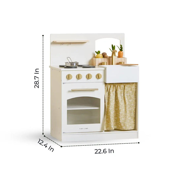 Shop Tiny Land Wooden Play Kitchen Honey Kitchenette with Pretend Cooking Set at GoodBuy Gear