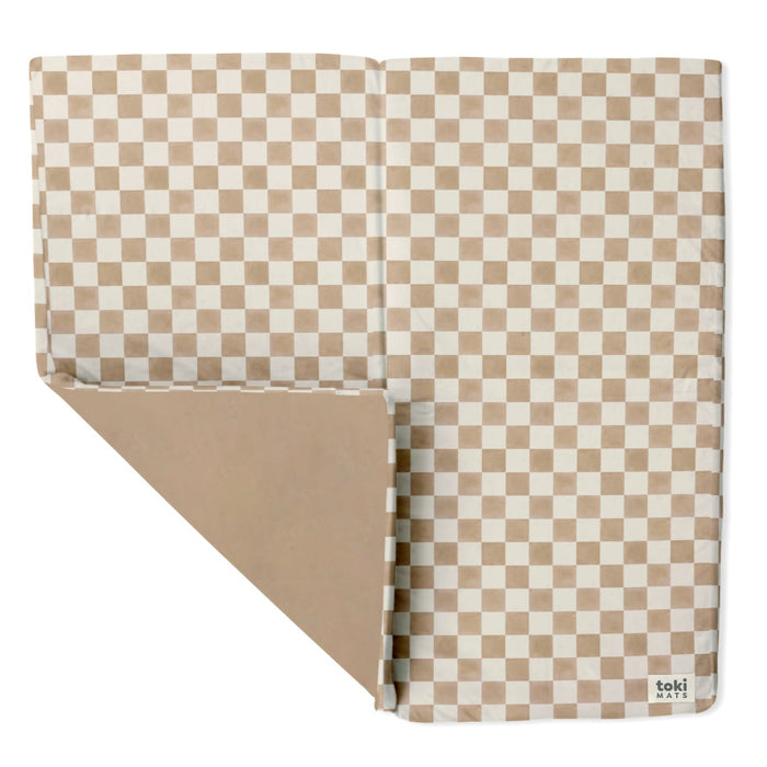 Toki Kids Checker Toffee Organic Cotton Mat