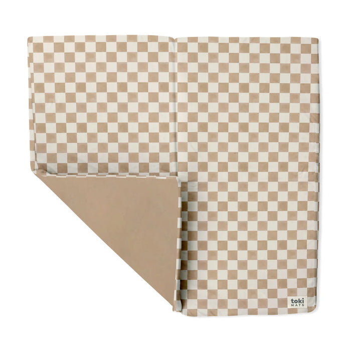 Toki Kids Standard Padded Play Mat 40" x 40", Checker Toffee