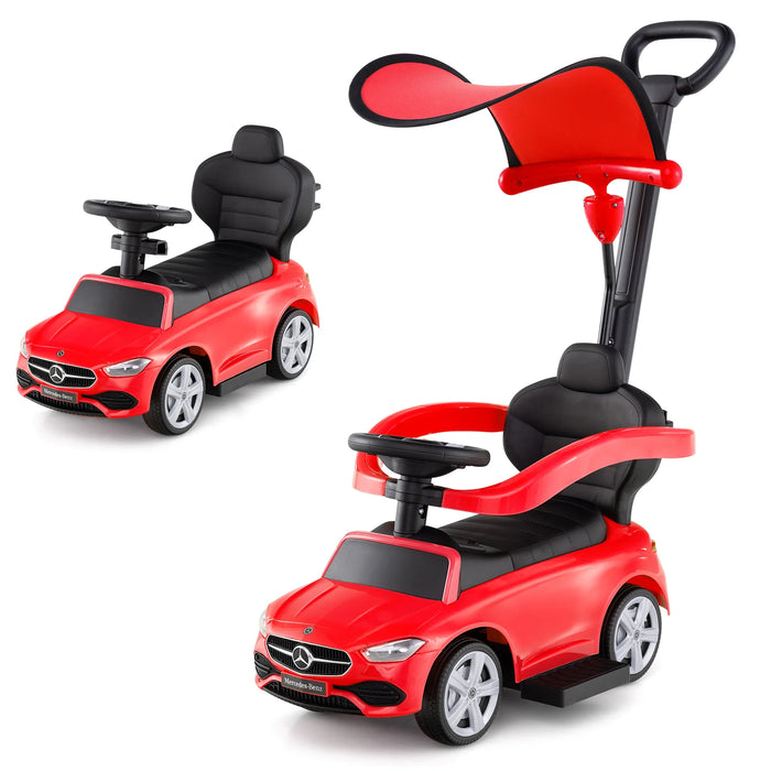 Costzon 3-in-1 Ride on Push Mercedes Benz, Red