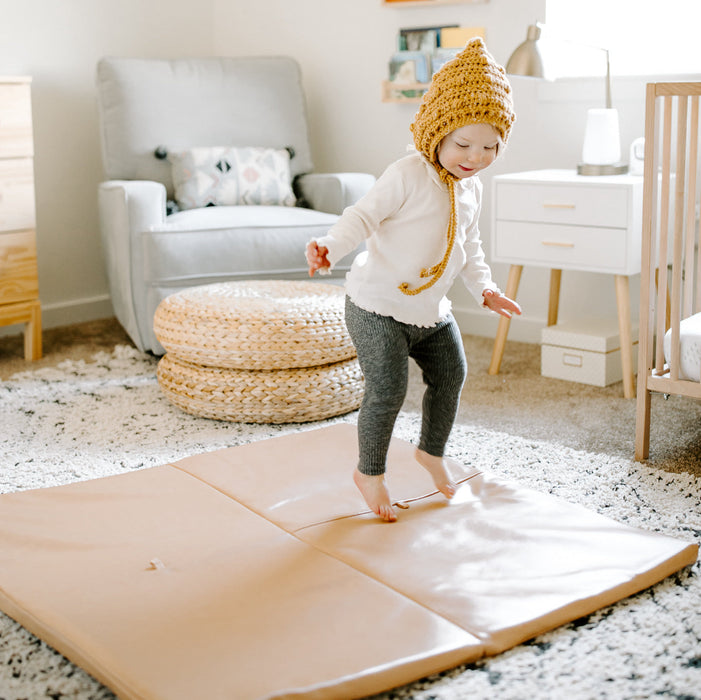 Toki Mats Padded Play Mat, Sand Vegan Leather