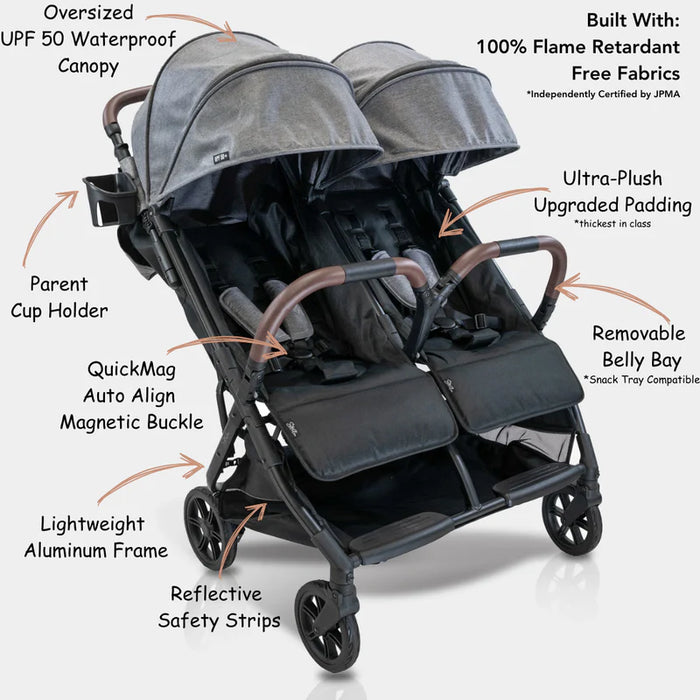 Strolee Double LITE Stroller, 2025, Shadow