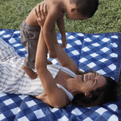 Shop Little Unicorn Outdoor Blanket, Navy Plaid at GoodBuy Gear