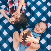 Shop Little Unicorn Outdoor Blanket, Navy Plaid at GoodBuy Gear