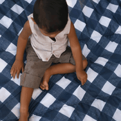 Shop Little Unicorn Outdoor Blanket, Navy Plaid at GoodBuy Gear
