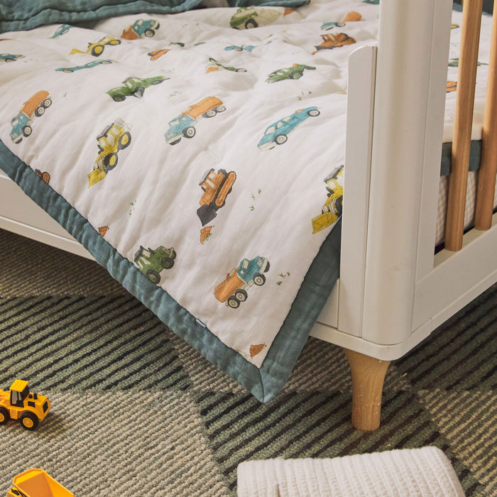 Shop Little Unicorn Cotton Muslin Toddler Bedding 3 Piece Set, Work Trucks at GoodBuy Gear