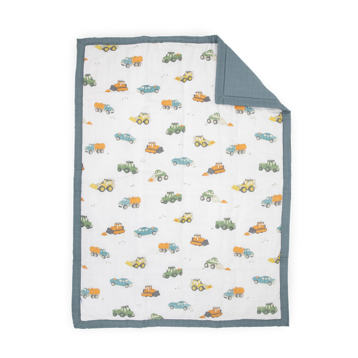 Shop Little Unicorn Cotton Muslin Toddler Bedding 3 Piece Set, Work Trucks at GoodBuy Gear