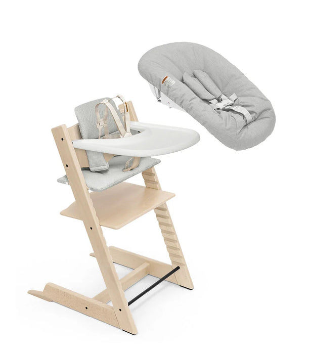 Stokke Tripp Trapp High Chair Complete² + Newborn Set, Natural with Nordic Grey