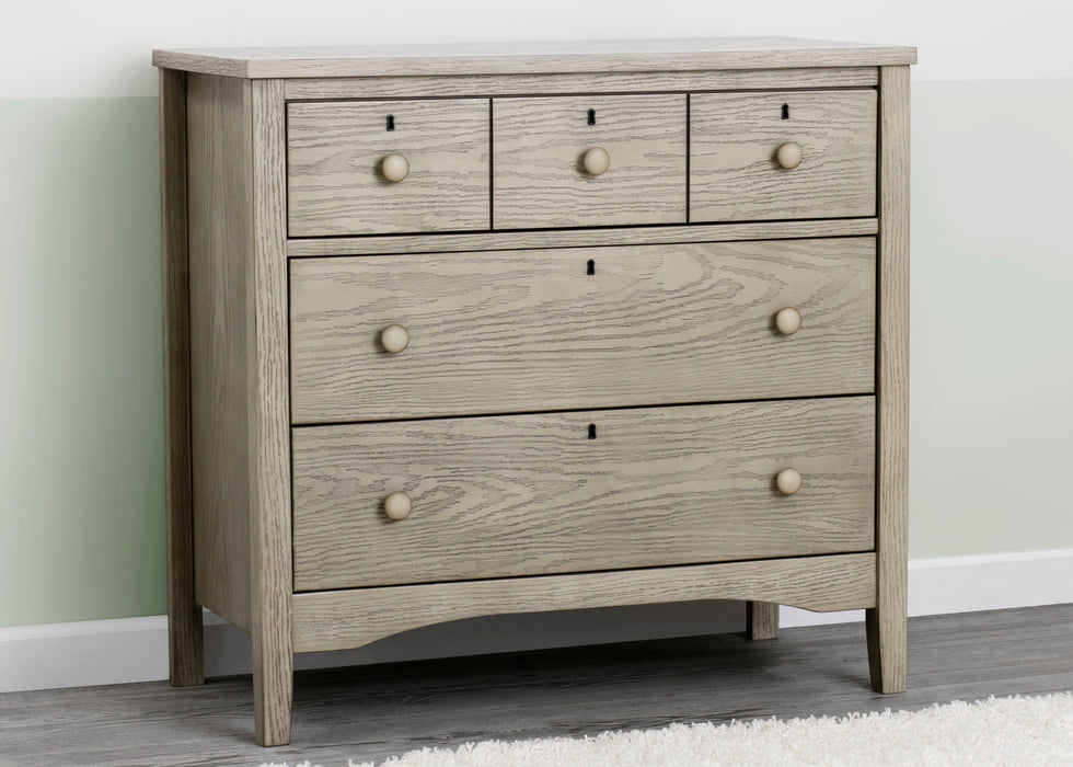 Farmhouse 3 Drawer Dresser with Changing Top and Interlocking Drawers
