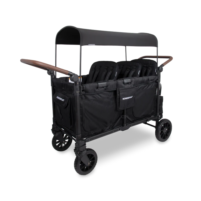 Wonderfold W6 Luxe Pro Stroller Wagon, 2025, Jet Black