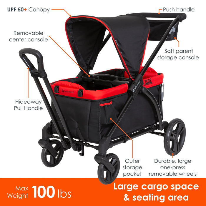 Shop Baby Trend Tour™ 2-in-1 Stroller Wagon, Mars Red at GoodBuy Gear