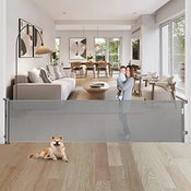 Shop WOMHOM Retractable Extra Long Baby Gate, Grey, 80" at GoodBuy Gear