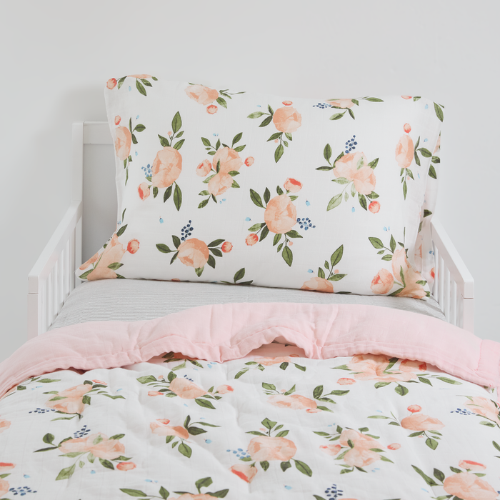 Shop Little Unicorn Cotton Muslin Toddler Bedding 3 Piece Set, Watercolor Roses Grande at GoodBuy Gear