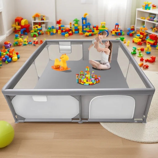 Shop XDMTWLKJ Extra Large Baby Playpen, Gray, 79x79 at GoodBuy Gear
