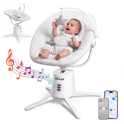 Shop Zoicay Electric Baby Swing with App Remote Control, White at GoodBuy Gear