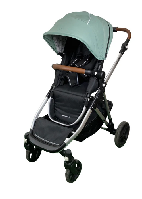 Mockingbird Single to Double 2.0 Stroller, 2025, Sage, Silver With Penny Leather, Windowpane